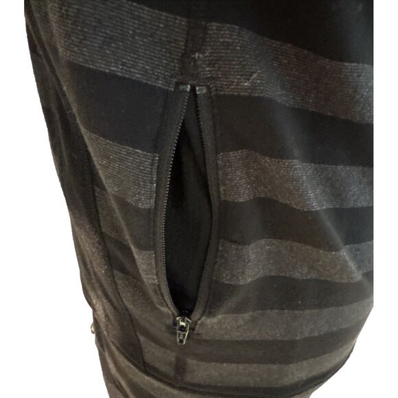 Lululemon Stride Jacket Full Zip Hoodie Black Grey Macro Stripe size 6 pockets - Picture 9 of 12